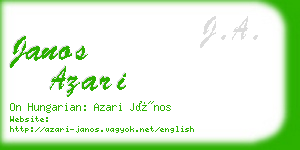 janos azari business card